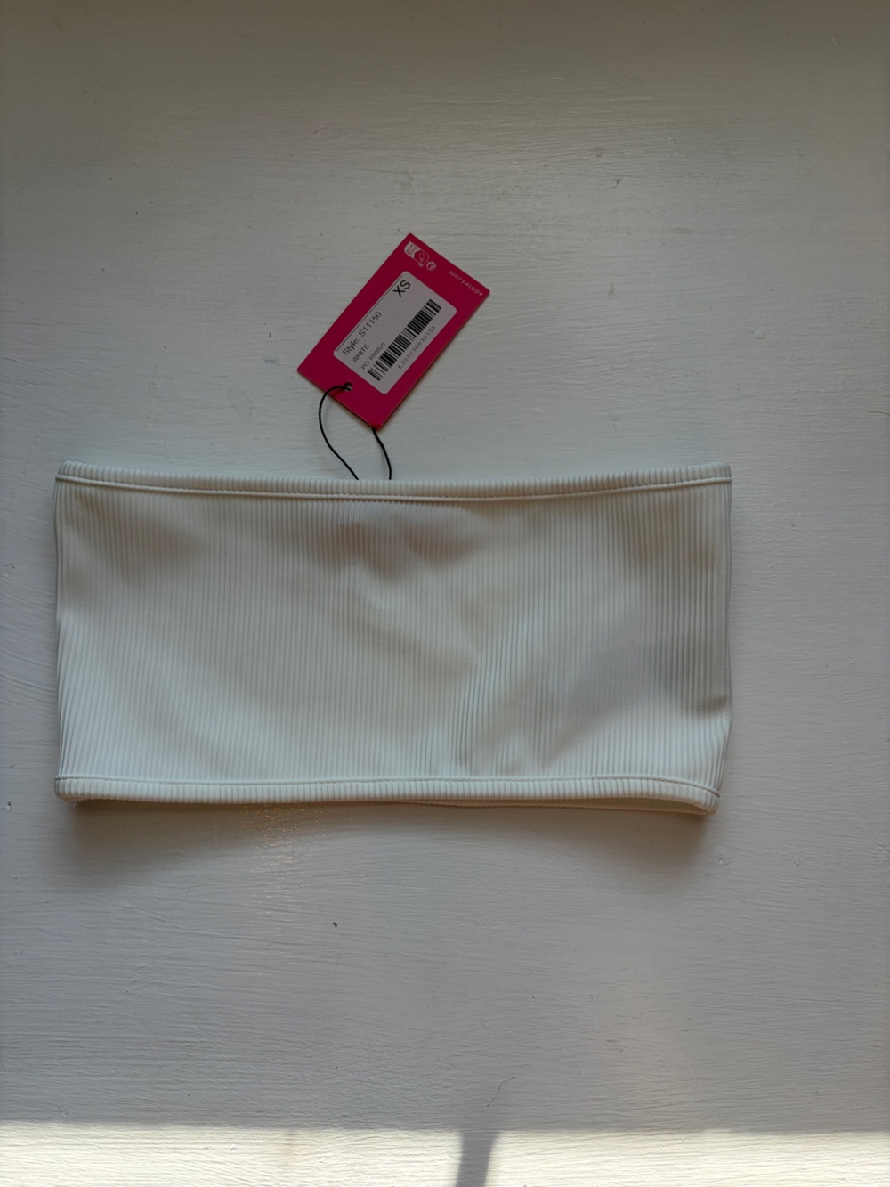 Edikted White Ribbed Bandeau Too
